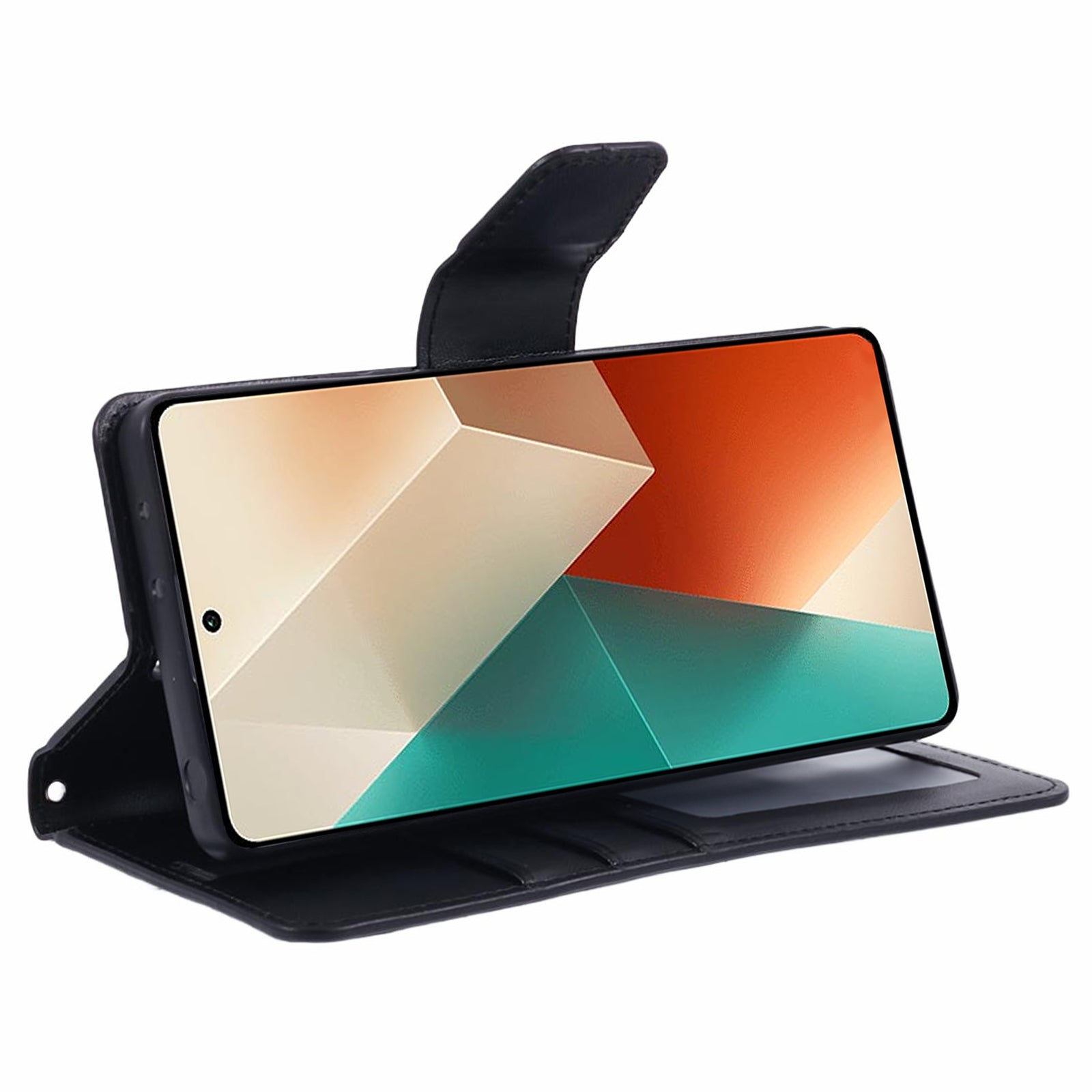 HANMAN Mill Series Phone Cover for Xiaomi Redmi Note 13 5G Case PU Leather Phone Shell Wallet - Black HANMAN Mill Series Phone Cover for Xiaomi Redmi Note 13 5G Case PU Leather Phone Shell Wallet - Black